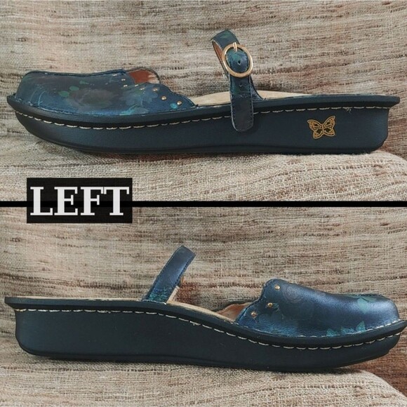 Alegria Tuscany Blue Floral Mary Jane Clogs Slip On Shoes EU 42 US 11.5 to 12 - Picture 3 of 10